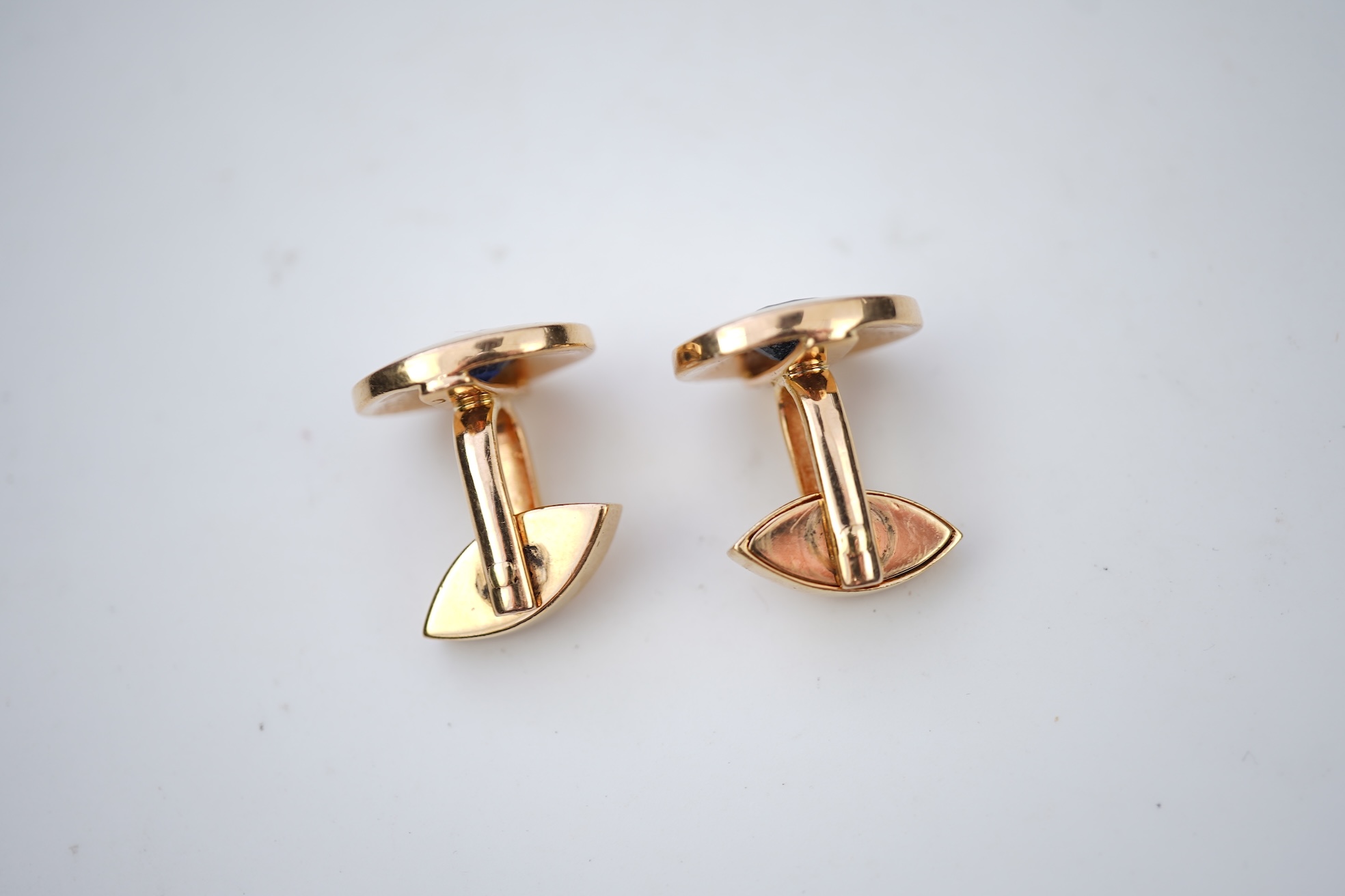 A pair of sapphire cufflinks